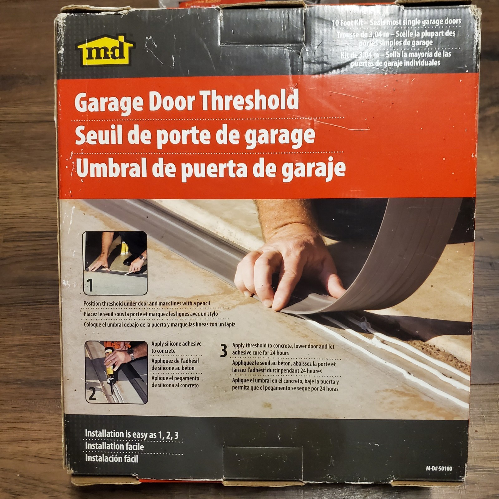 M-D 10' Vinyl Threshold Kit 50100 + 9' Premium Rubber Door Rubber Bottom 03723 gallery