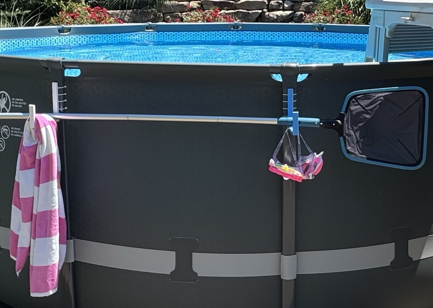 4 Pack Blue Above Ground Pool Hooks for Intex Bestway Coleman Towel Net Storage gallery