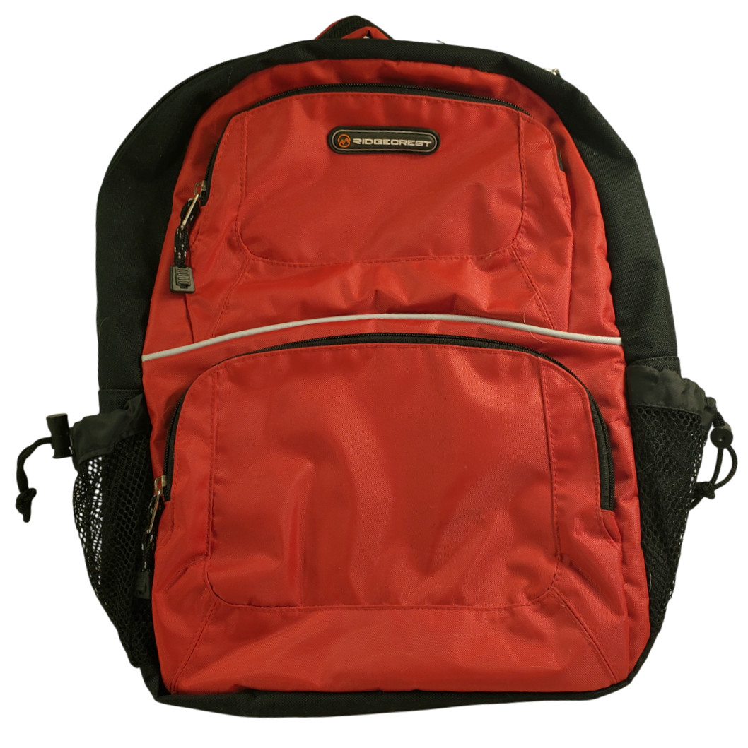 Red and Black Backpack Multipockets Pencil & Bottle Pockets