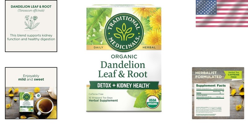 Detoxifying Dandelion Leaf & Root Tea - Organic, Compostable, 16 Bags for Health gallery