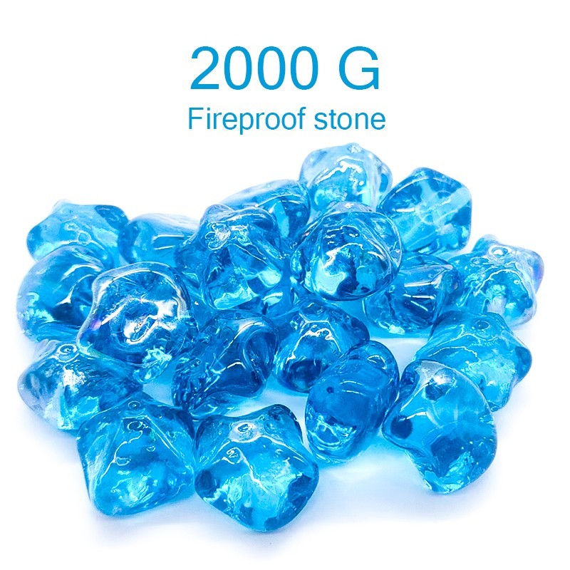 2kg Blue Starfish & Brown Heart Fire Glass for Fire Pit & Landscape Decor gallery