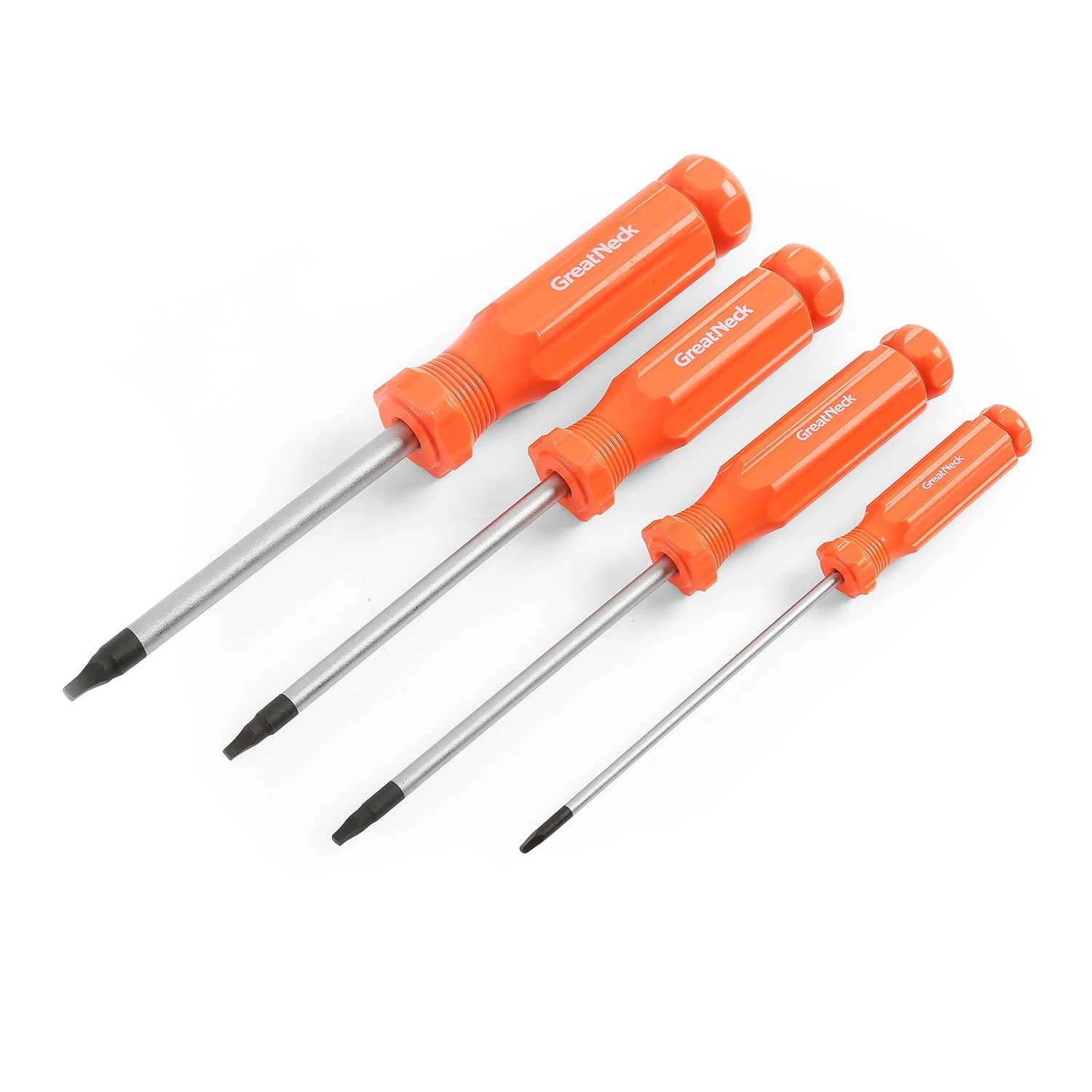 GreatNeck 4-PC Square Screwdriver Set, Chrome Vanadium Steel 4 PIECE, Orange gallery