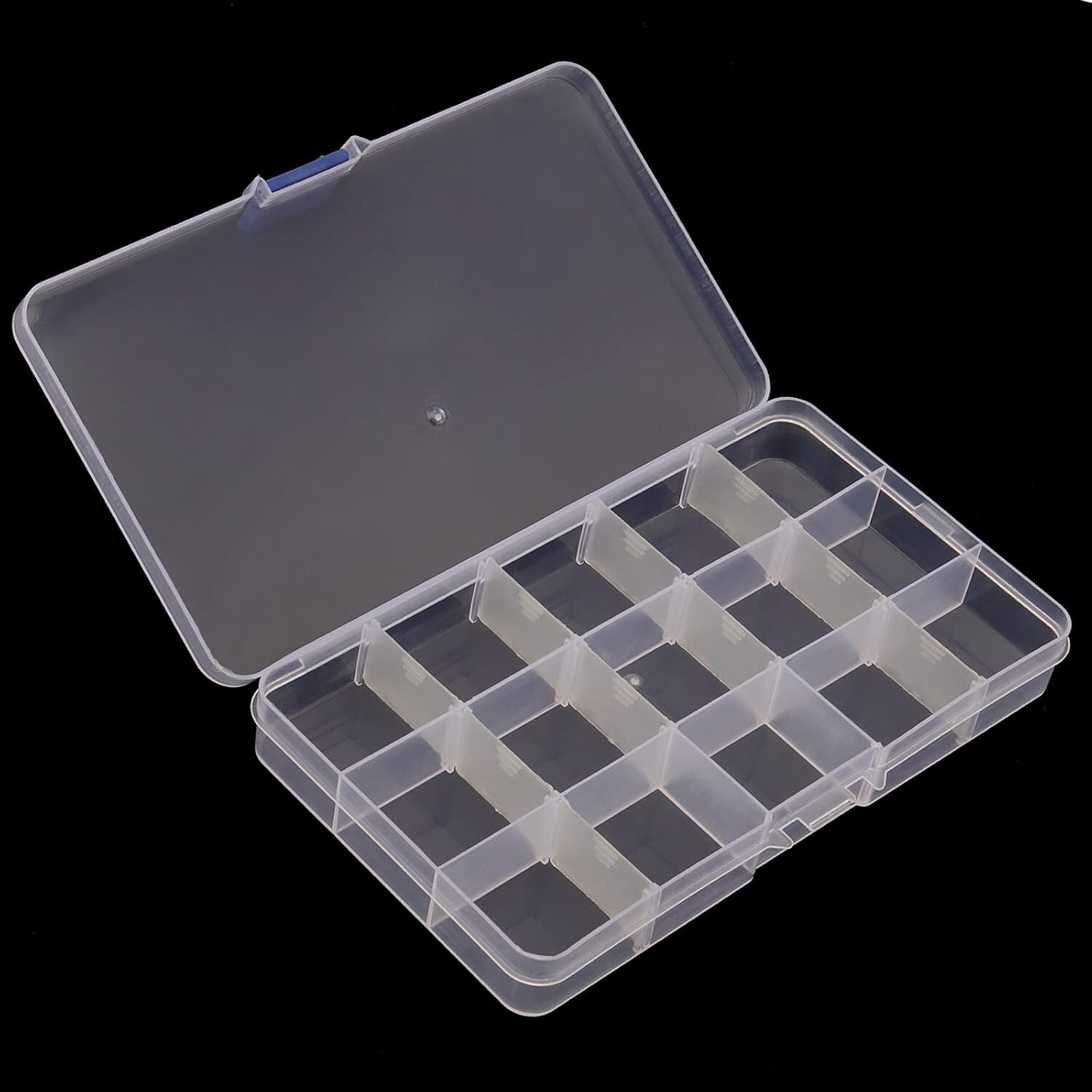 2-32PC Clear Jewelry Box Plastic Bead Storage Craft Container Earrings Organizer gallery