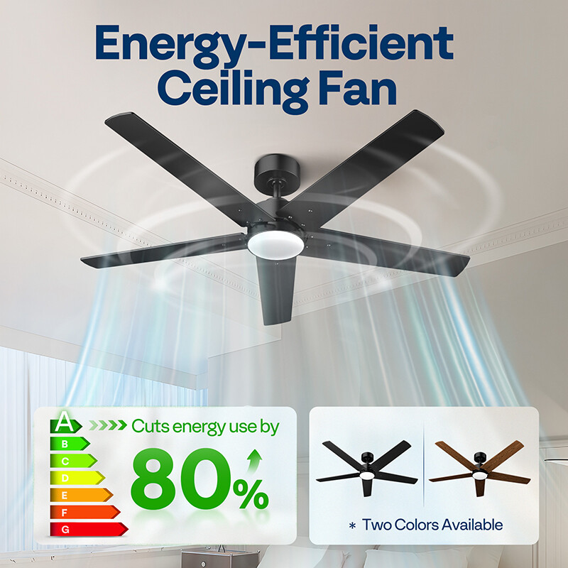 52'' Flush Mount LED Ceiling Fan with Light & Remote 6+1 Speeds, 3CCT, Dimmable gallery