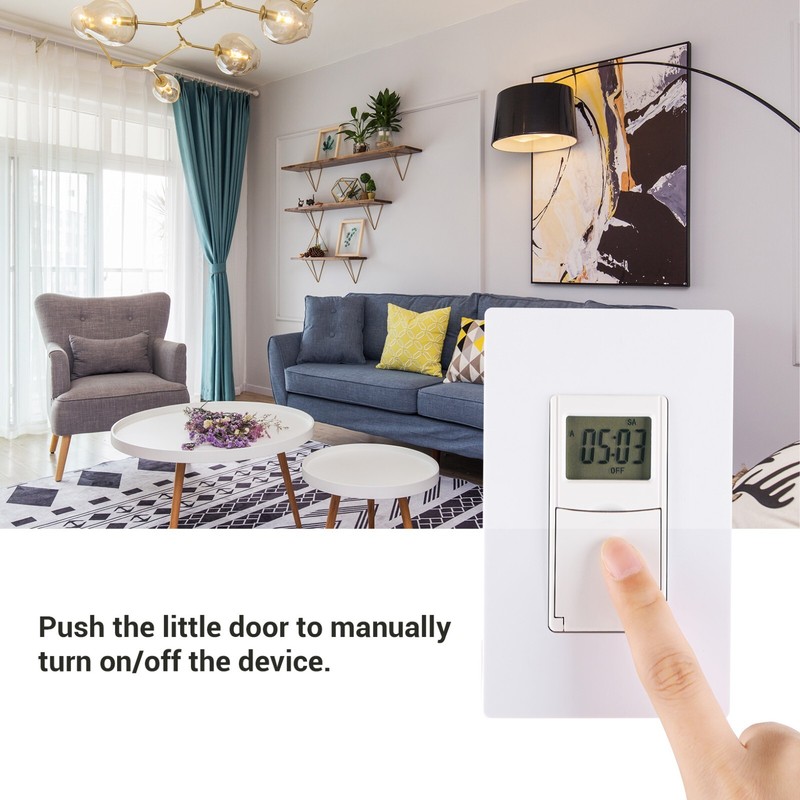 DEWENWILS 7 Day Programmable In-Wall Timer Switch Digital for Fans, Lights, gallery