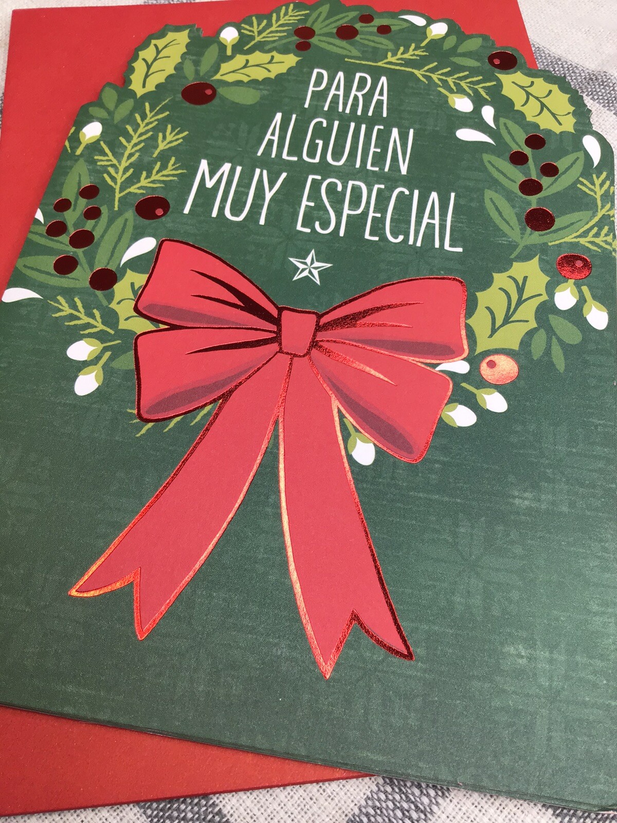 3 Hallmark Merry Christmas Card Someone Special Spanish VIDA 8x5.25 Navidad gallery