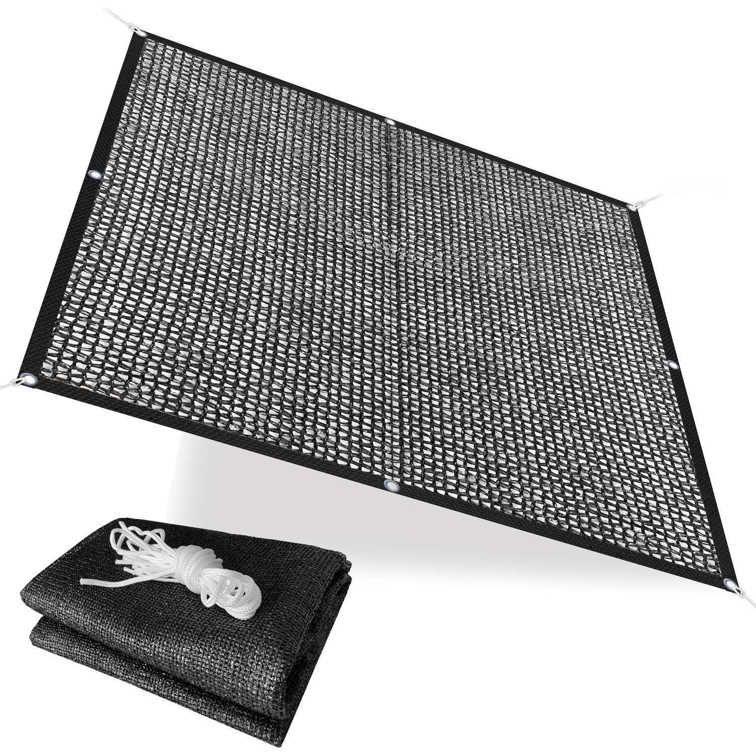 Alion Home 40% Sunblock Shade Cloth with Grommets - Garden 6' x 4', Black gallery