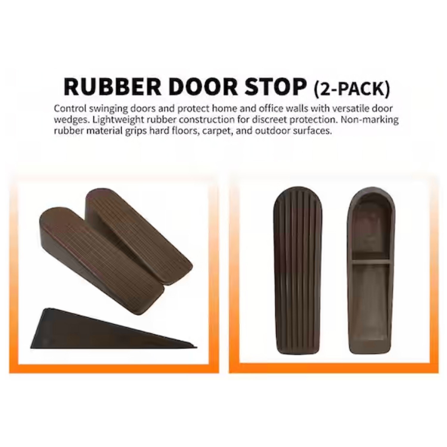 Brown Rubber Door Stops (2 per Pack) gallery