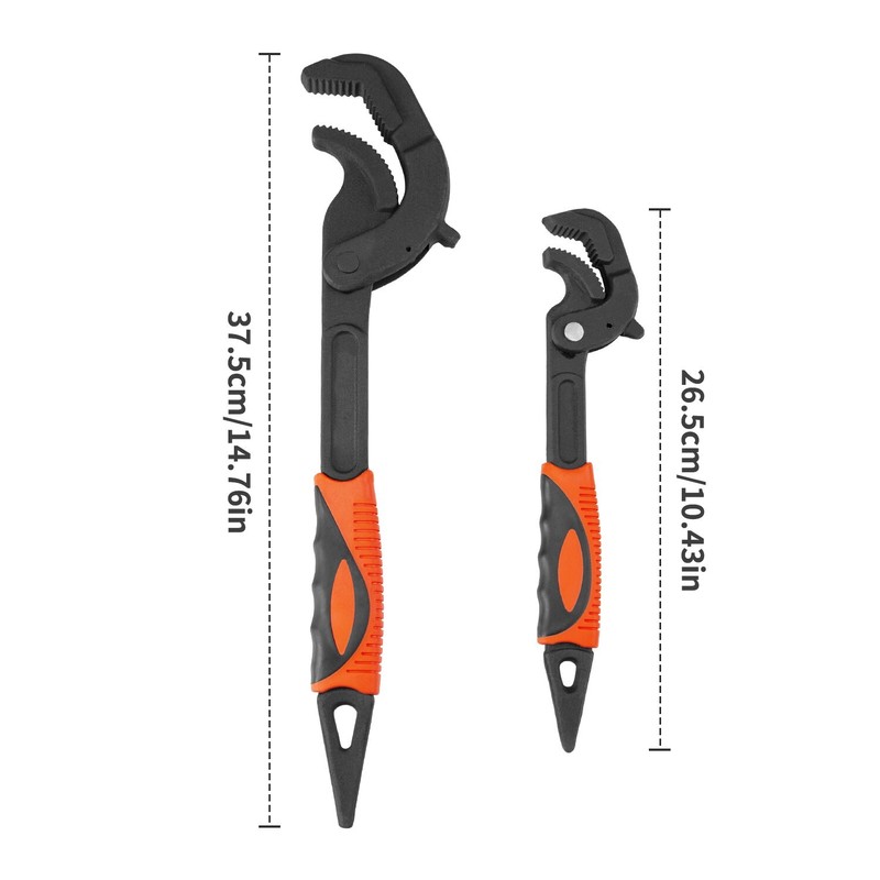 2pcs Multi-function Magic Wrench Self-Adjusting Spanner Power Grip Pipe Wrench gallery