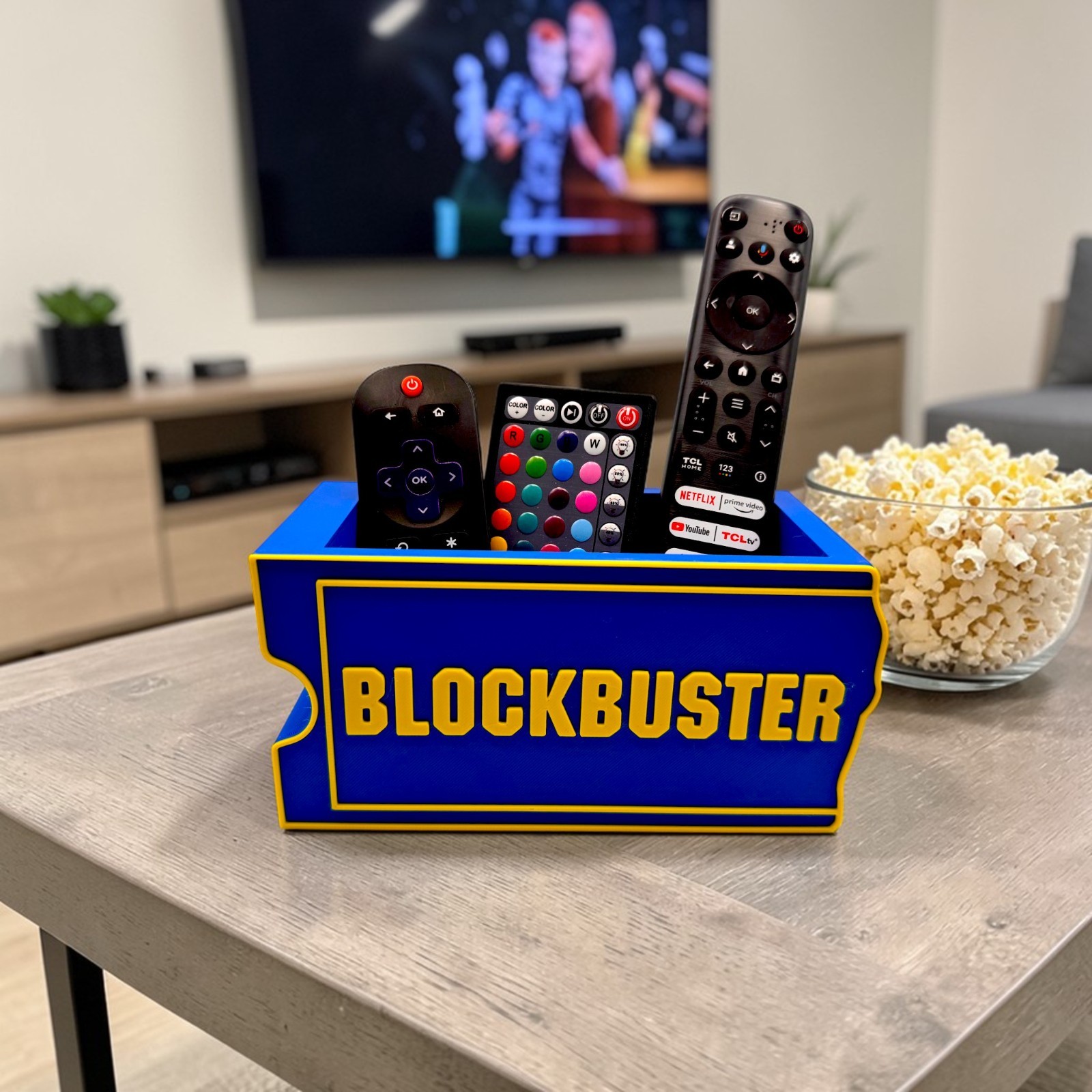 Blockbuster Logo Remote Holder – Retro Movie Night Desk & Couch Organizer gallery