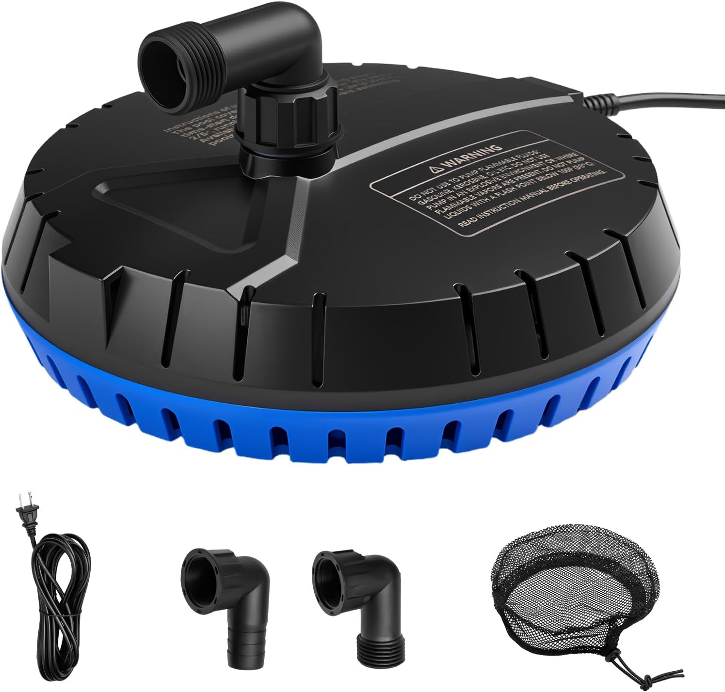 1500 GPH Automatic Pool Cover Pump with 25 Ft Cord & 2 Adapters - Blue gallery