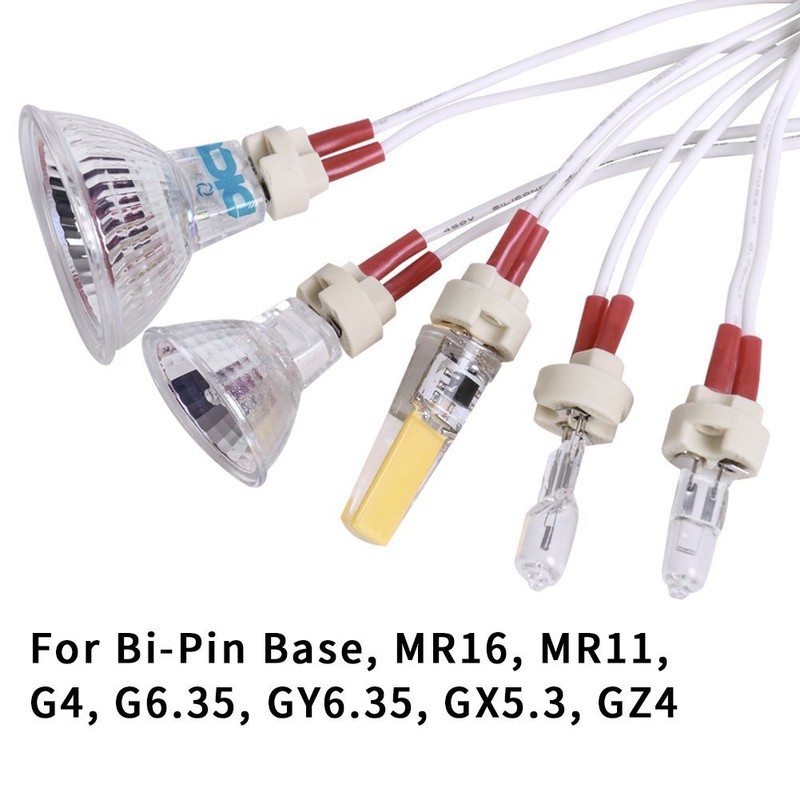 6pcs Mini Bi-Pin Socket Holder for Light Bulbs with Base GU5.3, G4, MR11, MR16 gallery