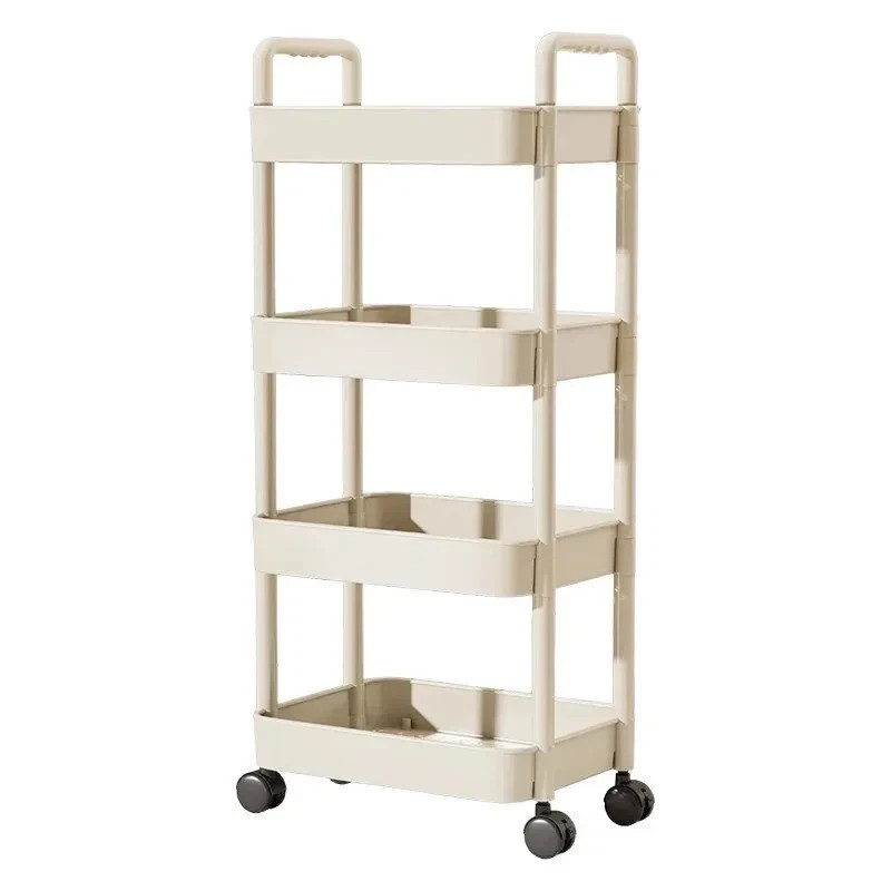 Multi-Layer Storage Trolley with Handlebar Floor-Standing Rack for Kitchen & Bat gallery