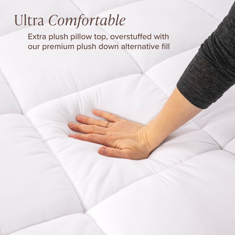 Reversible Mattress Pad, 8-20" Deep Pocket, Breathable from Bare Home gallery