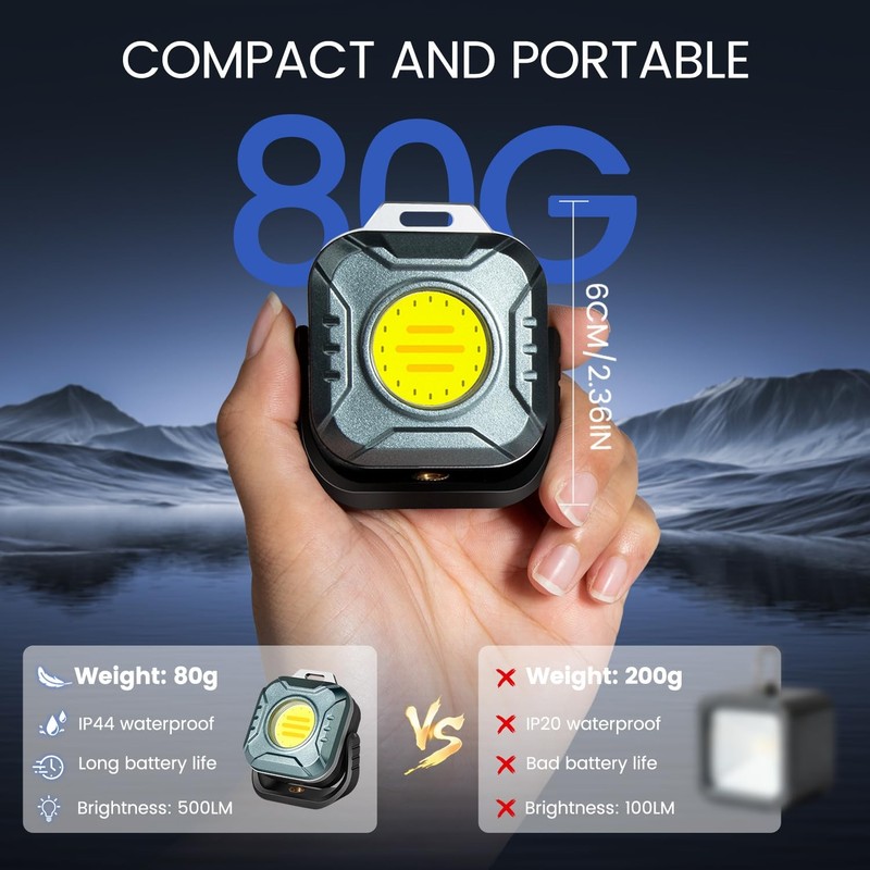 Rechargeable Work Light Mini, 500 Lumens 1200 mAh Magnetic Led Portable Lamp,... gallery