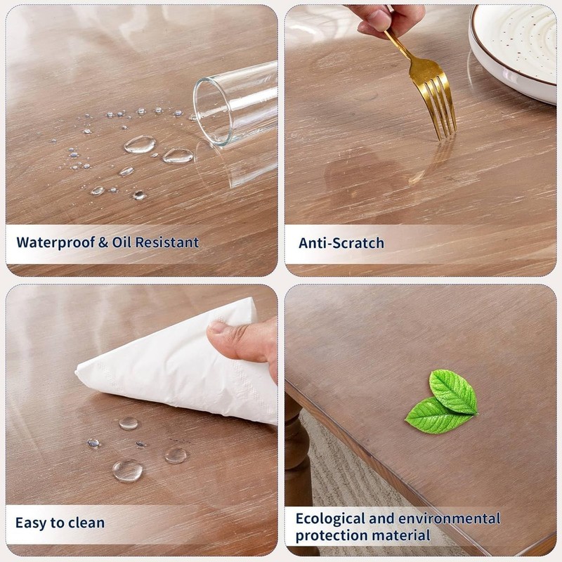 19 x 60 Inch Clear Table Cover Protector, 2mm Thick Clear Table Protector for... gallery