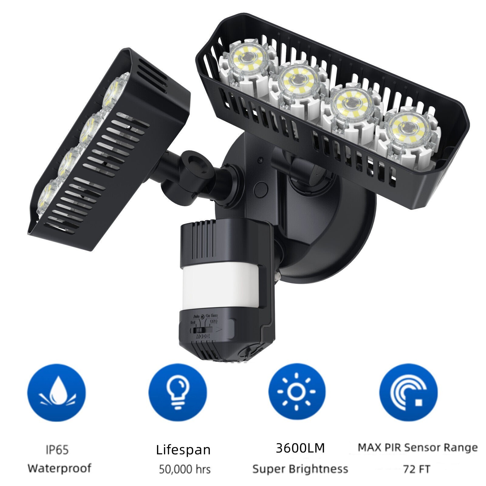 SANSI 36W 3600LM LED Motion Sensor Outdoor Flood Light 350W Equiv Dusk to Dawn gallery