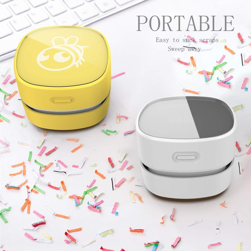 Desktop Vacuum Cleaner Mini Table Dust Sweeper Cordless 360° White 90min gallery