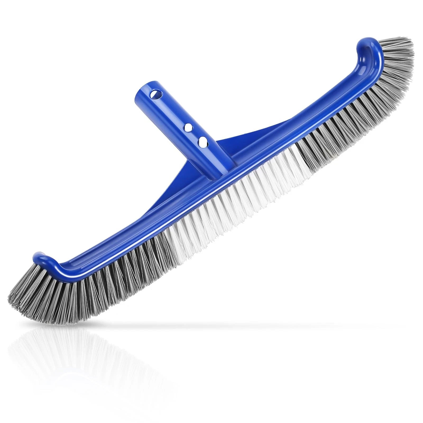 Pool Brush Head 17" Pool Brushes Cleaning Walls Curved Ends Nylon EZ Clip gallery