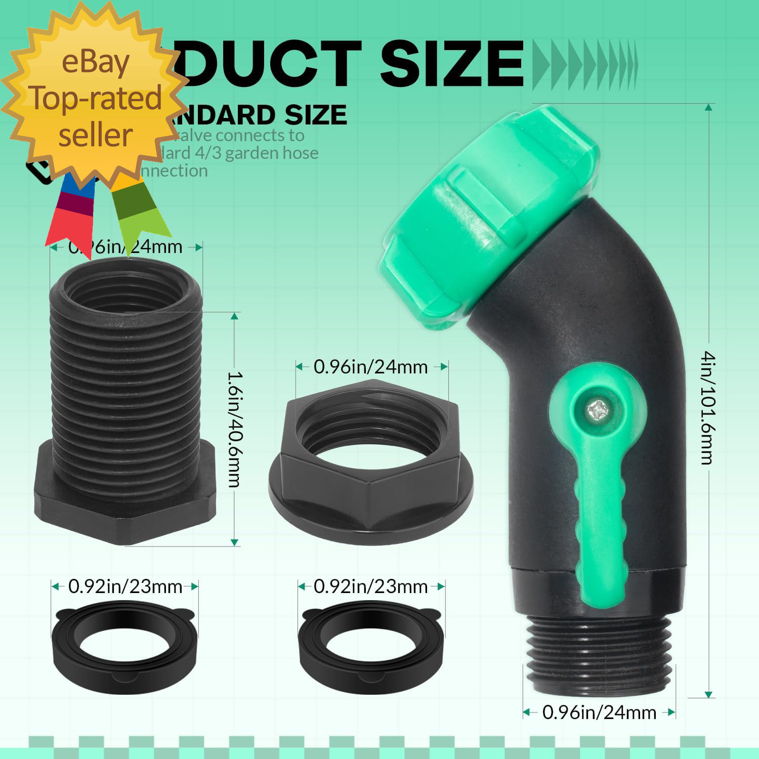 Rain Barrel Spigot Kit 2 Pack High Flow 3/4" GHT Heavy Duty Plastic Water Barrel gallery
