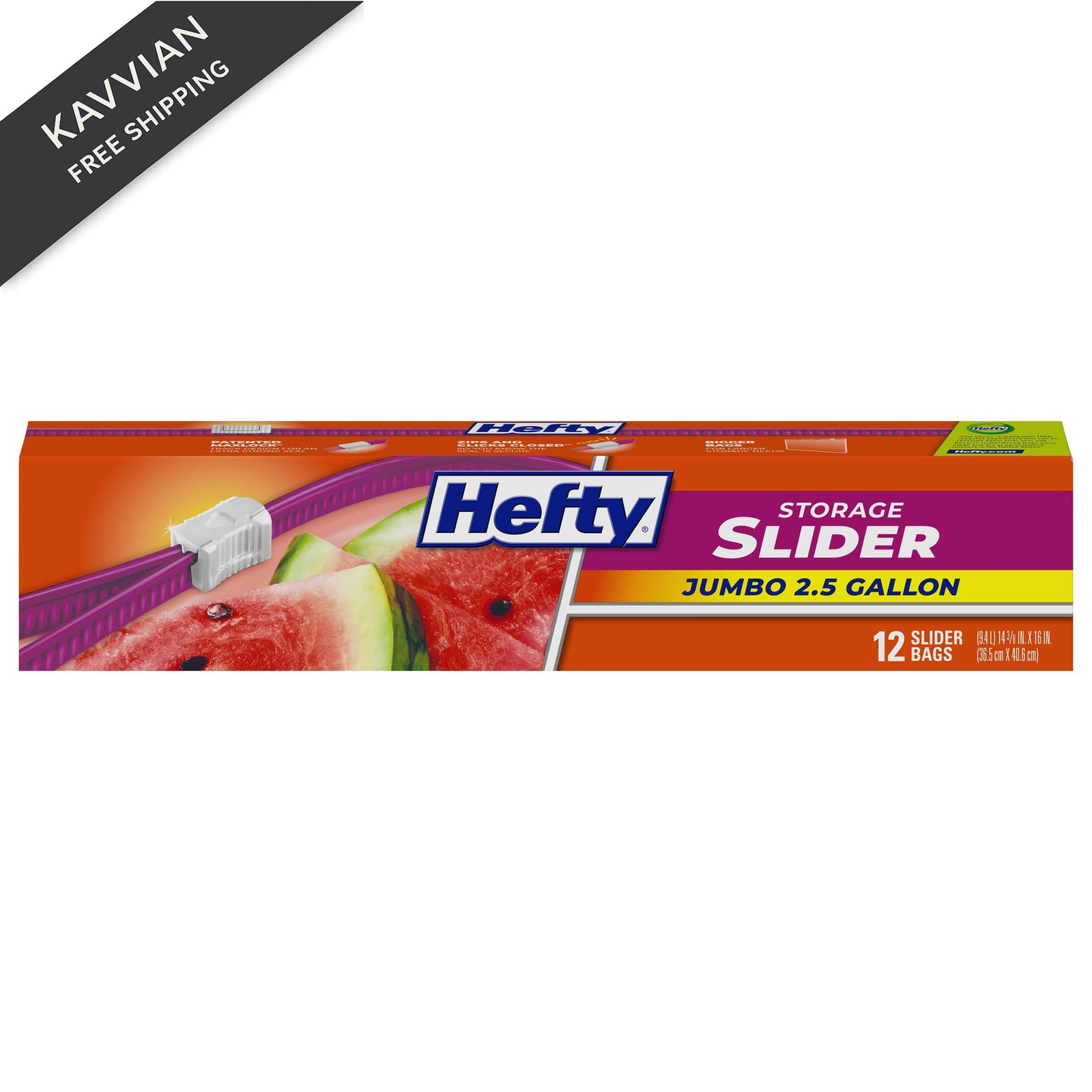 Hefty Slider Jumbo Storage Bags, 12 Count, 2.5 12 Count (Pack of 1), Clear gallery