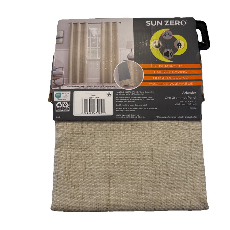 SUN ZERO BLACKOUT Window Panel 40''W x 84”L Beige gallery