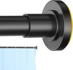 Rust-Resistant Black Telescoping Shower Curtain Rod, 30 lb Capacity, 31-80 In