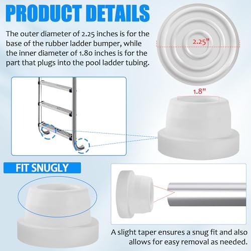 (-Pack, White) Inside Pools Ladder Bumpers for Inground Pools Inside Plug 2 gallery