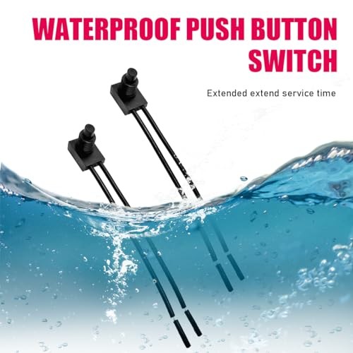 2 PCS Waterproof Push Button Switch 12V On/Off, EP-107 On/Off SPST Switch with gallery