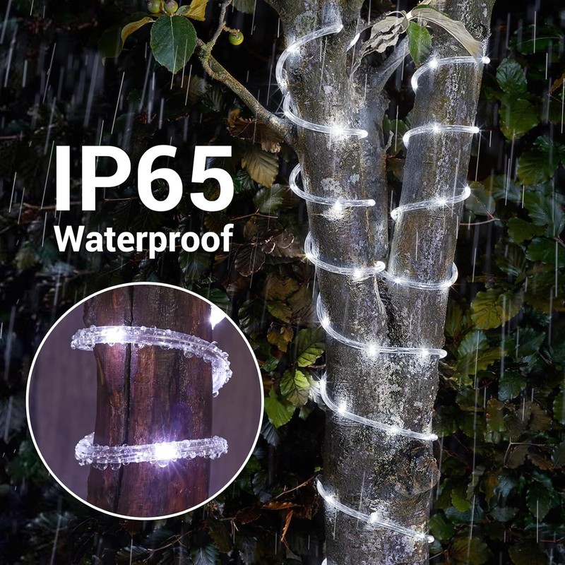 Solar String Lights Outdoor - 8 Modes Waterproof, Tube Lights for Garden, Pool gallery