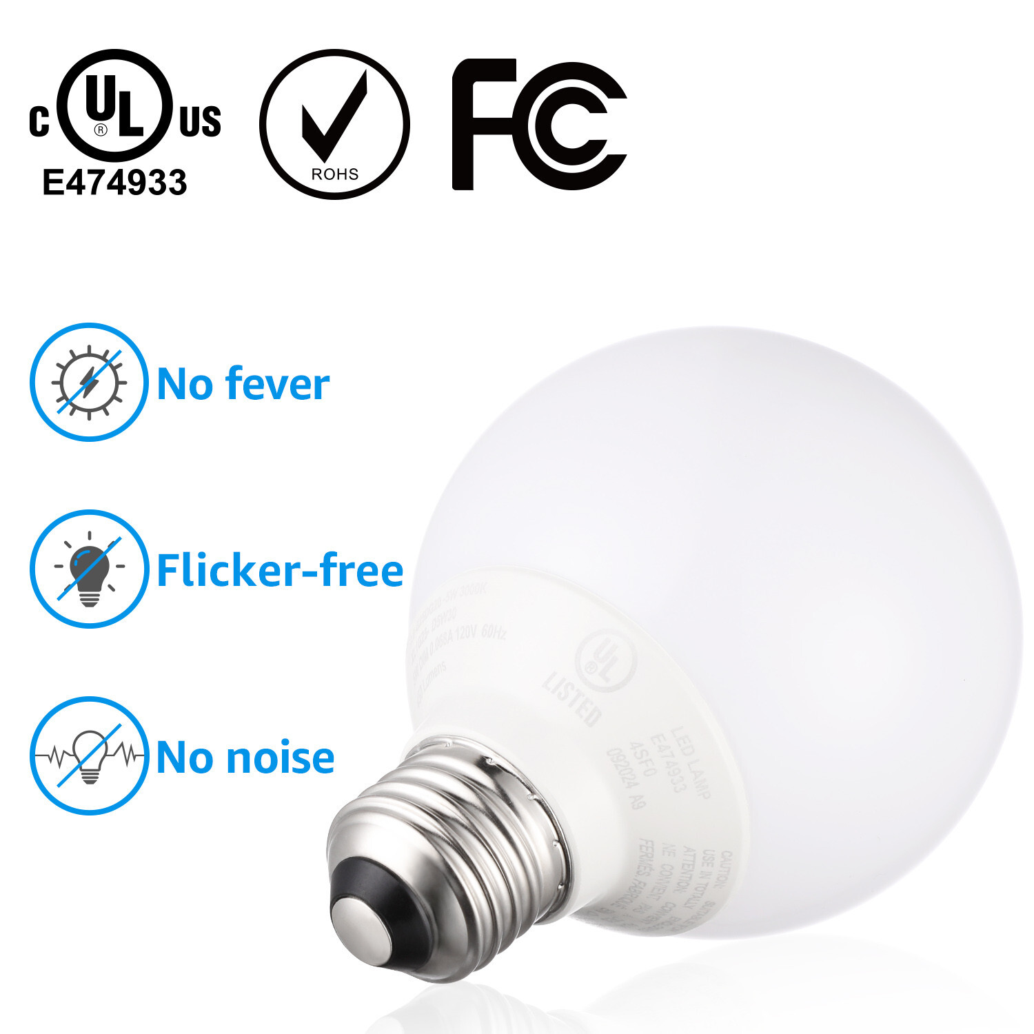 12 Pack G25 LED Vanity Globe Light Bulbs, 6W Equivalent 40W, 2700K/3000K/5000K gallery