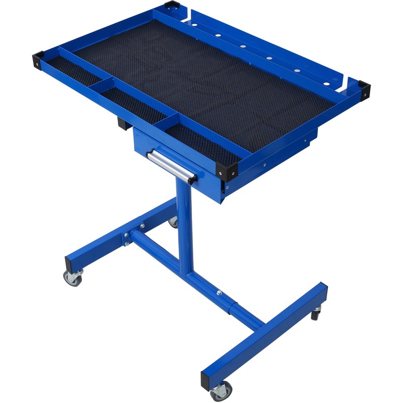 Adjustable Work Table with Drawer, 34"-47.75"H, 220 lbs Capacity, Blue gallery