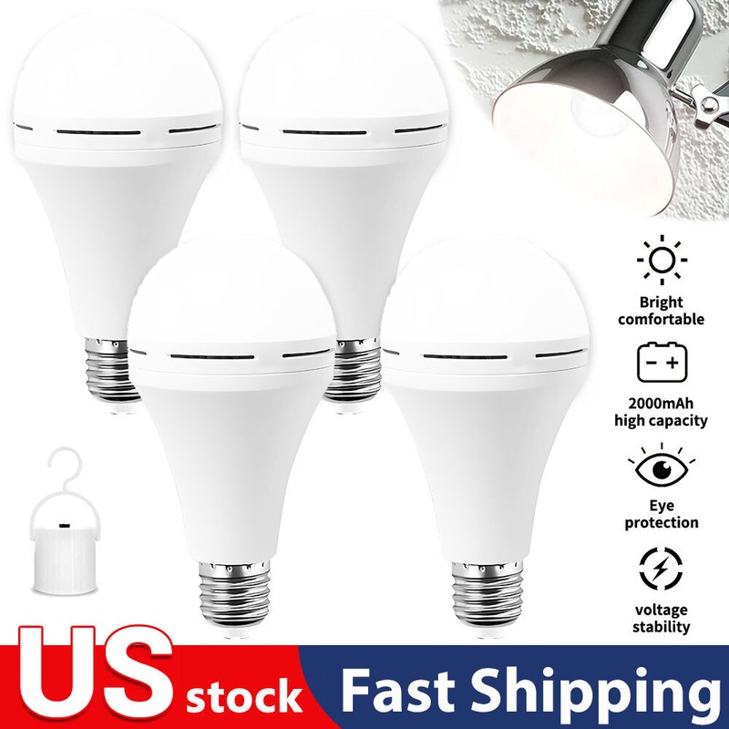 4PCS LED Rechargeable Emergency Light Bulb 12w Equivalent 1200mAh Battery Backup gallery