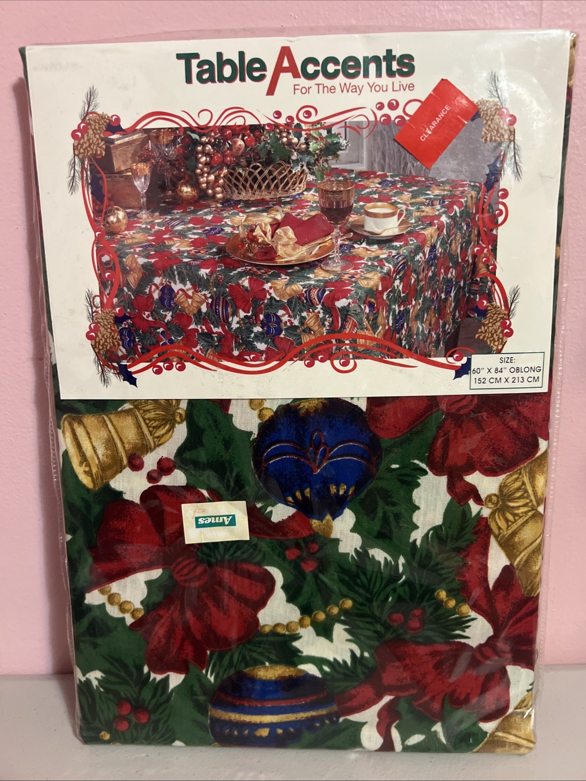 NEW Christmas Table Cloth Oblong 60” X 84” Colorful Polyester Cotton Blend gallery
