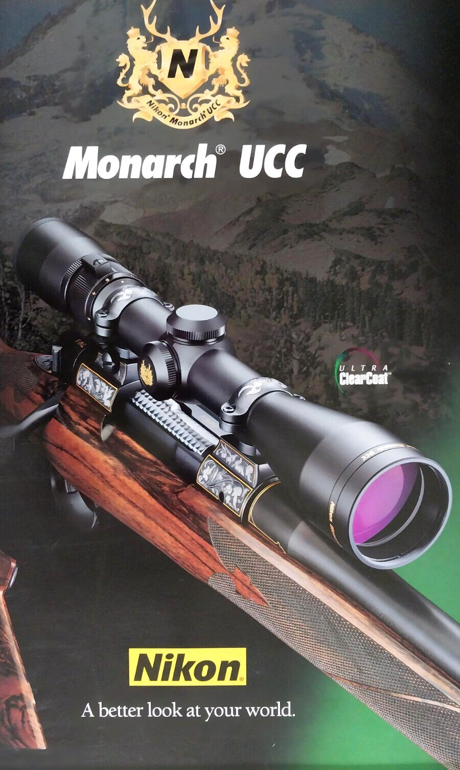 Nikon Monarch UCC Rifle Scope Advertising Promo Poster hunting optics 17x22 gallery