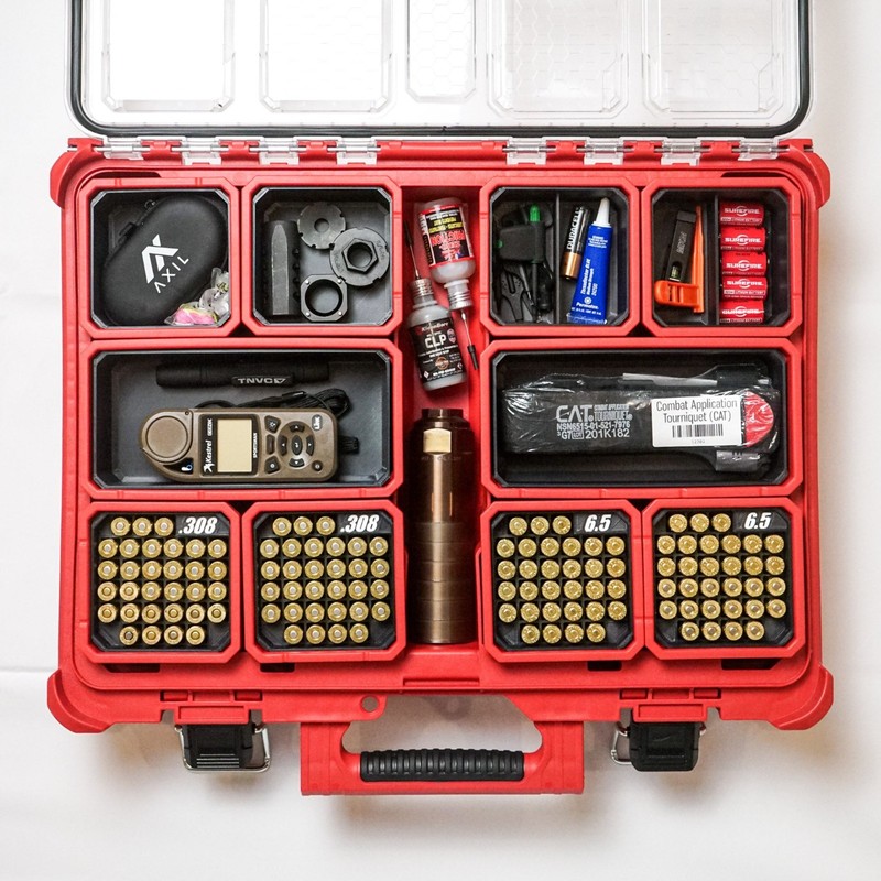 Ammo Inserts for Milwaukee Packout 100+ Calibers Divider bins black red gallery
