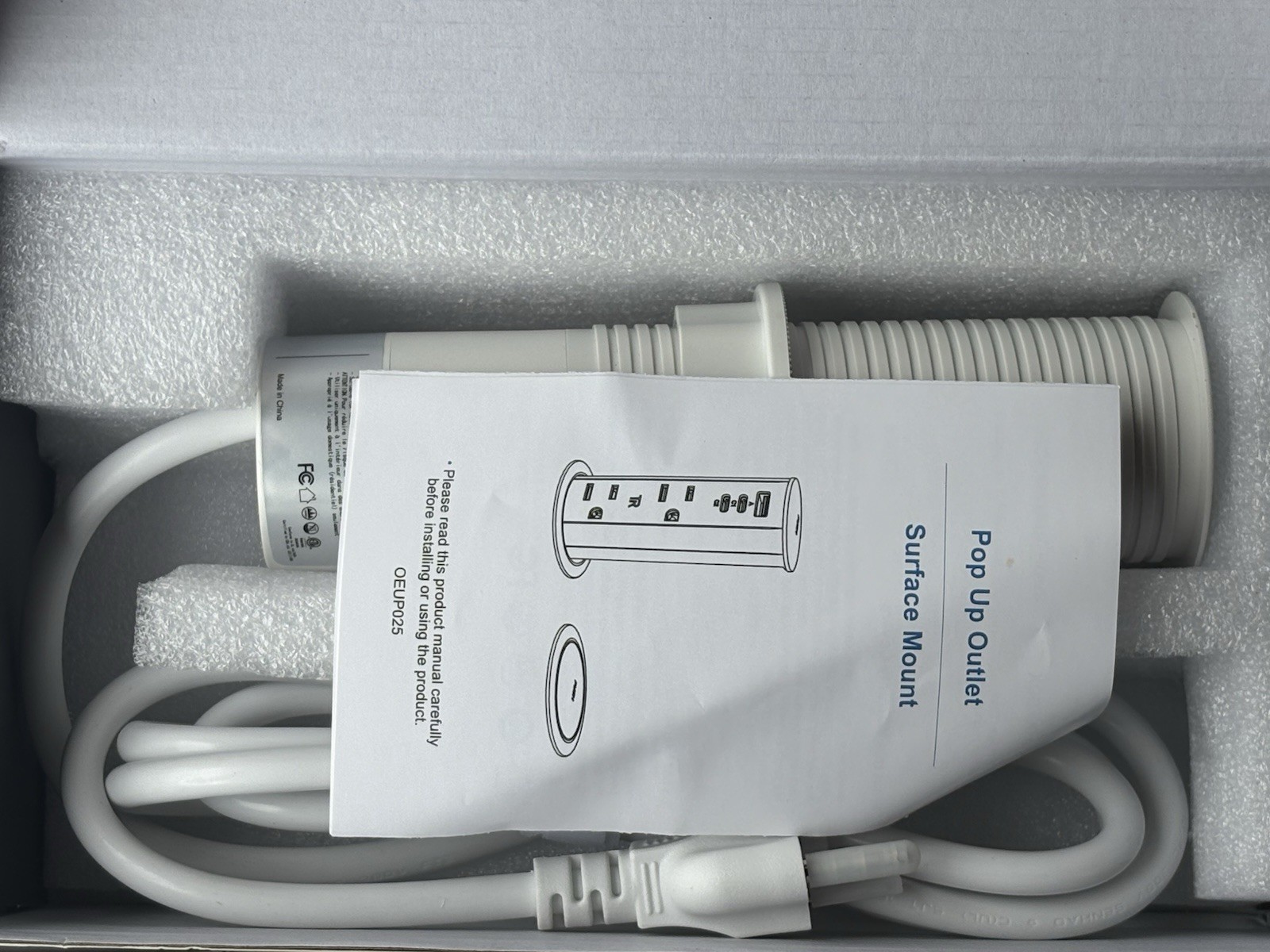 ANNQUAN 2 Inch Space Saver Pop up Outlet for Countertop with PD20W USB Ports,2 O gallery