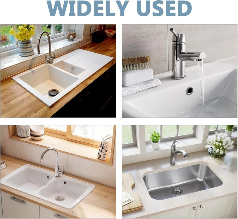 3 Pack Bathroom Sink Overflow Trim Ring, Electroplating Chrome Overflow Drain Co gallery