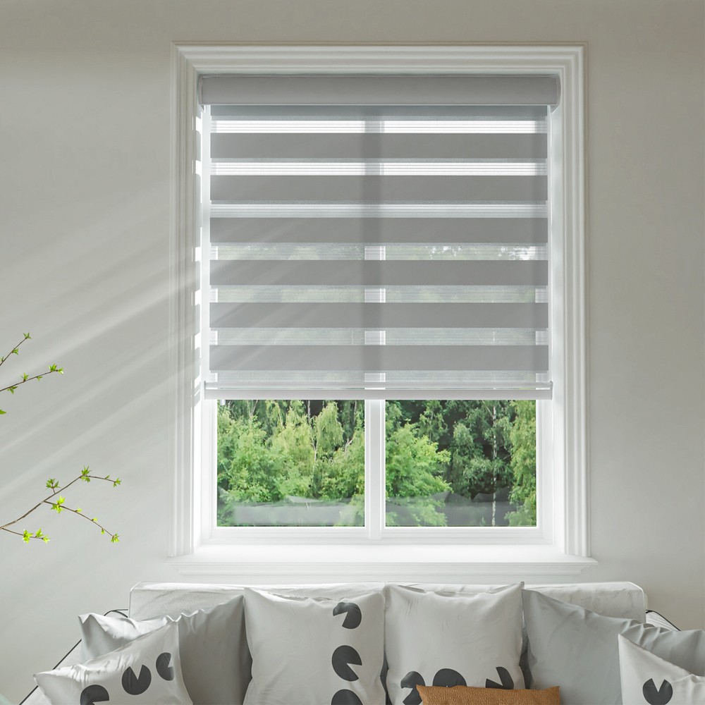 Changshade Horizontal Shade Window Blind Zebra Dual Roller Blind Easy to Install
