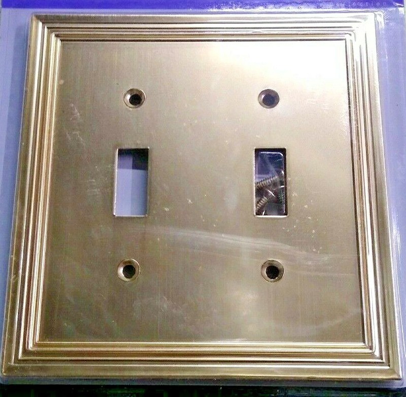 Satin Brass Daltry Switchplate Light Wall Plate Cover Outlet Toggle Rocker gallery
