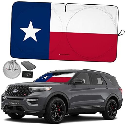 1-Piece Windshield Sun Shade American MEDIUM = 61 x 32 inches USA TEXAS FLAG gallery
