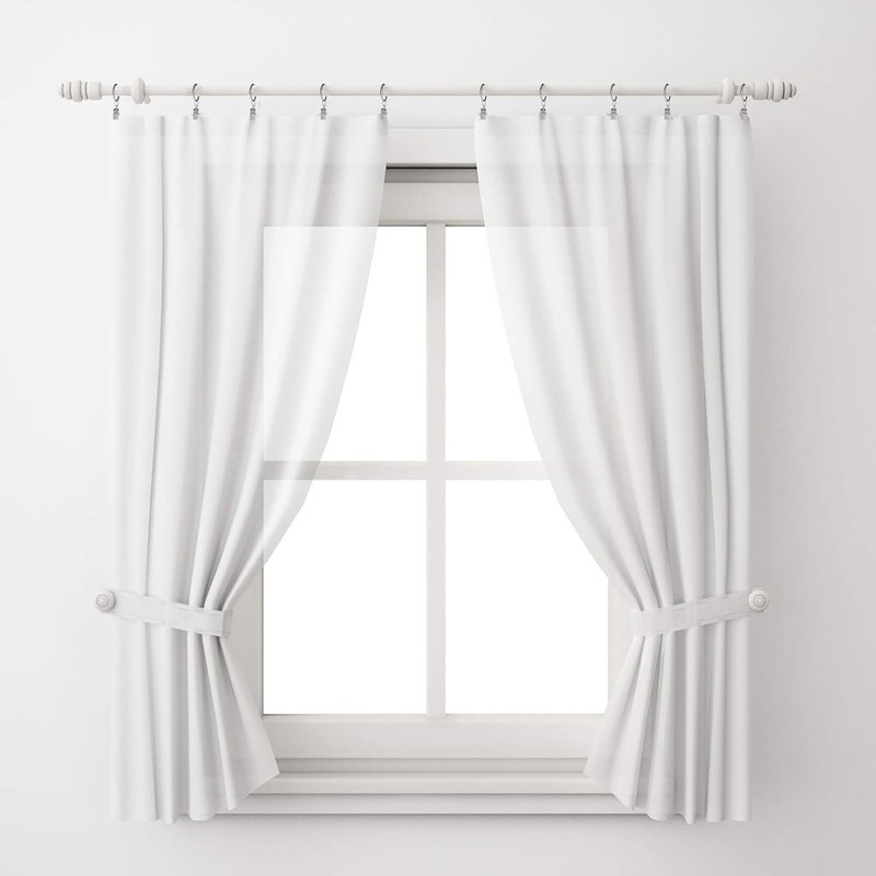 20pcs Rustproof Matte Silver Curtain Rings with Clips - 1'' Heavy-Duty Design gallery
