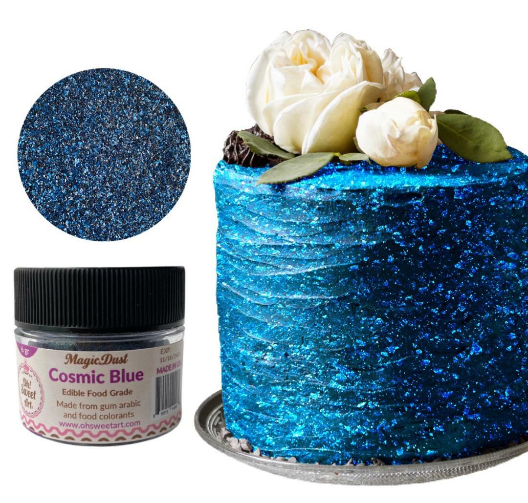 Edible Glitter dust COSMIC BLUE ( 6 grams ) Magic dust , Kosher, Gluten free gallery