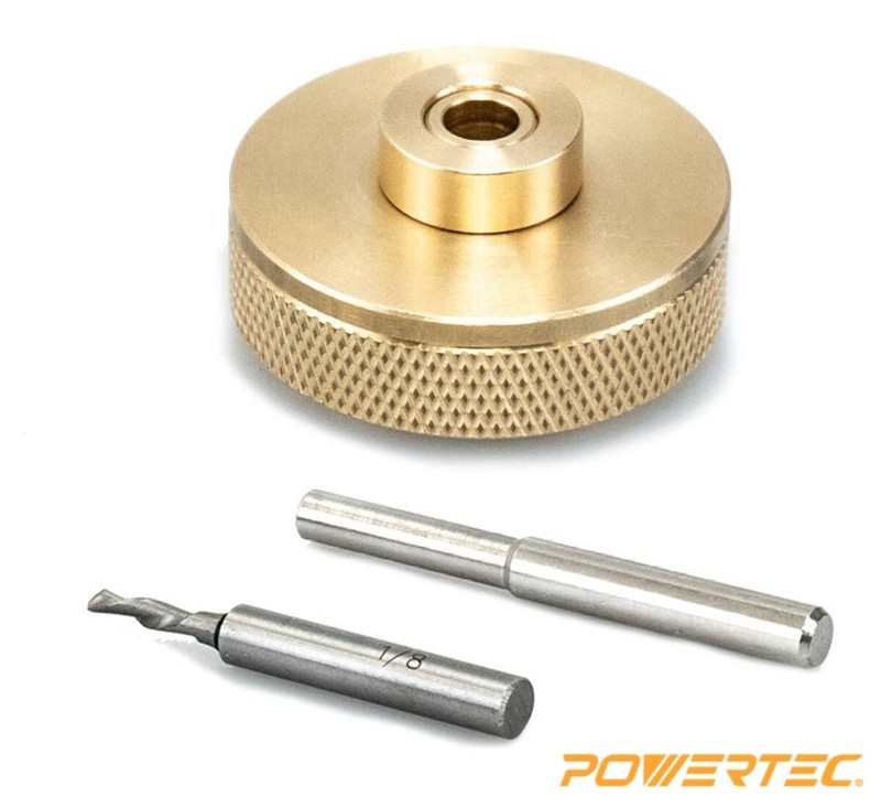 POWERTEC 71333 Router Bits Solid Brass Inlay Kit For 1/4 Templates for High RPM gallery