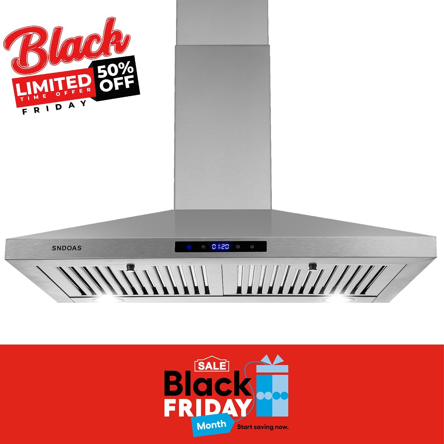 30 Inch Wall Mount Kitchen Hood 450 CFM Range Hood Stove Vented Hood Exhaust Fan gallery