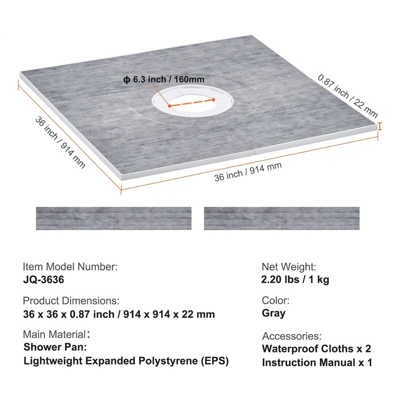Lightweight Shower Pan Kit, Easy Installation Without Mortar gallery