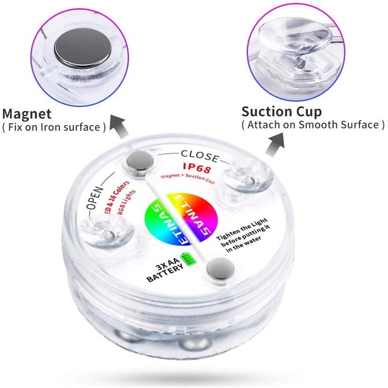 13LED Pool Lights with Remote IP68 Waterproof 16 Color Changing Underwater Light gallery