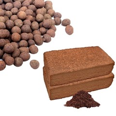1 coconut shell brick + 1LB clay pebbles, suitable for garden flowers and herbs