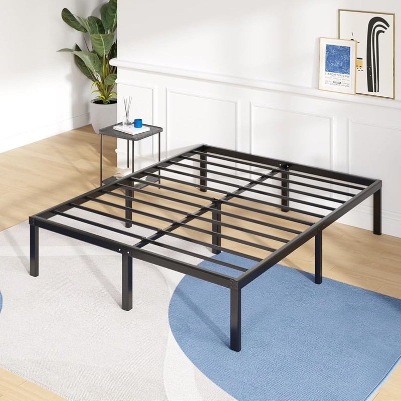Sturdy Full Metal Bed Frame Easy Assembly Squeak Resistant Storage Solution New gallery