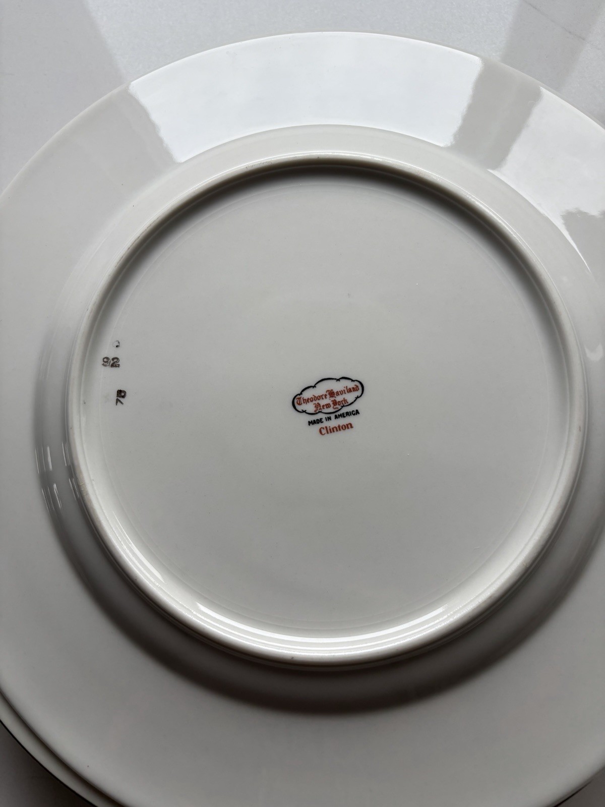Theodore Haviland Porcelain Dinner Plate White Blue Floral Border Round theres 5 gallery